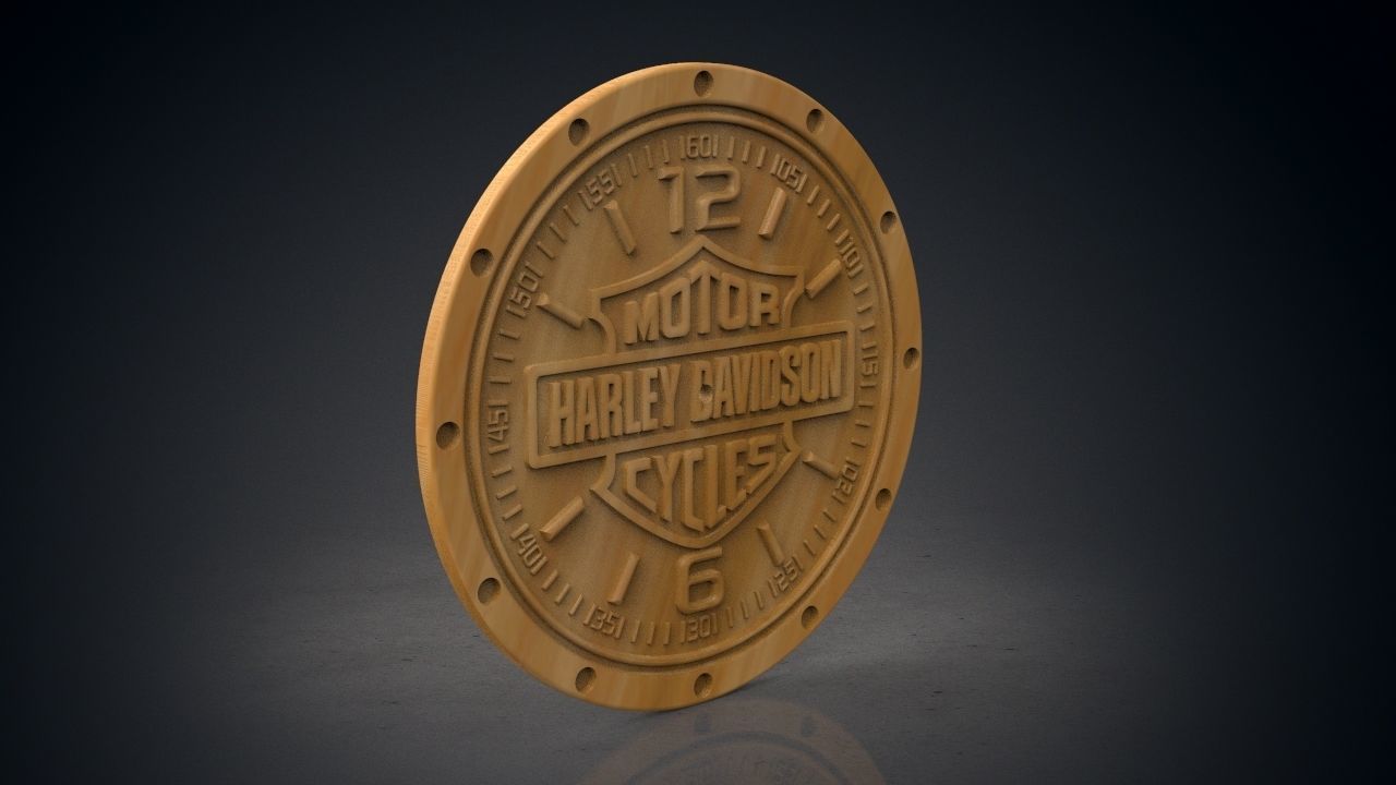 Harley Davidson wall clock 3D print model_1