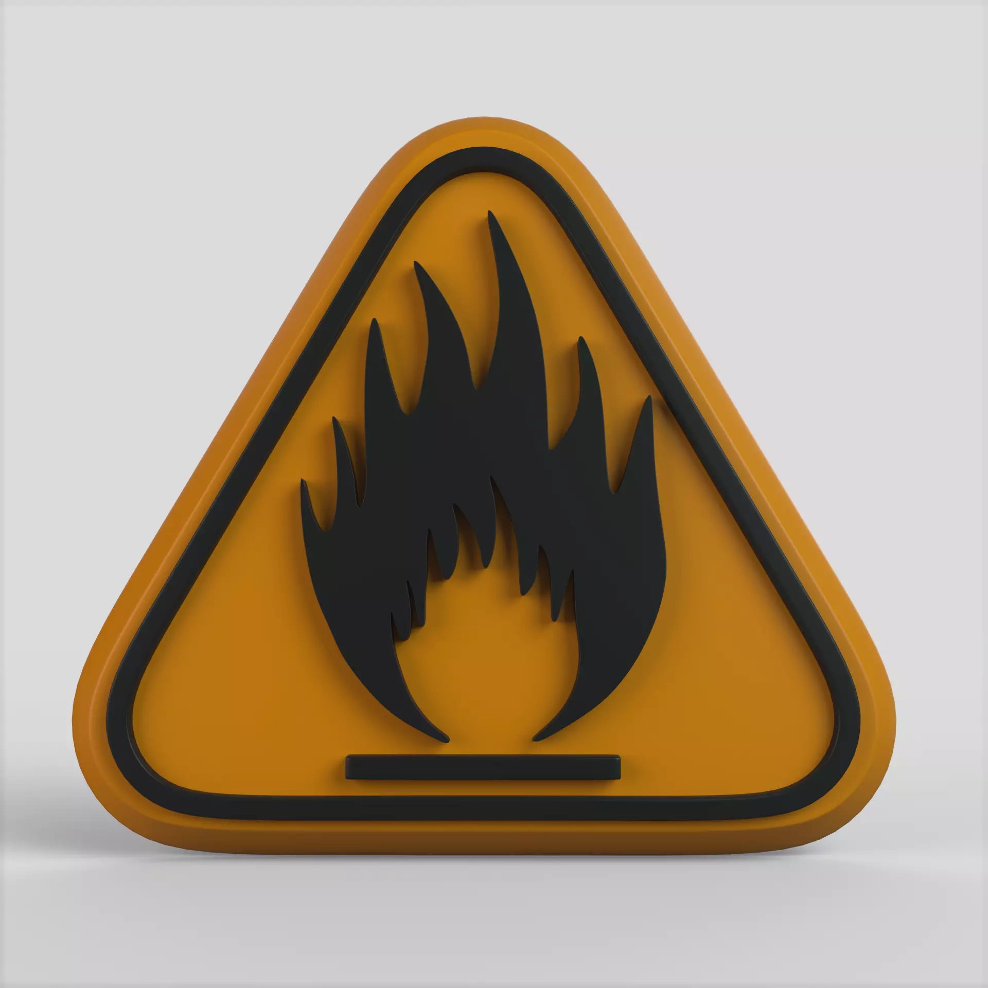 Warning Flammable Low-poly 3D model