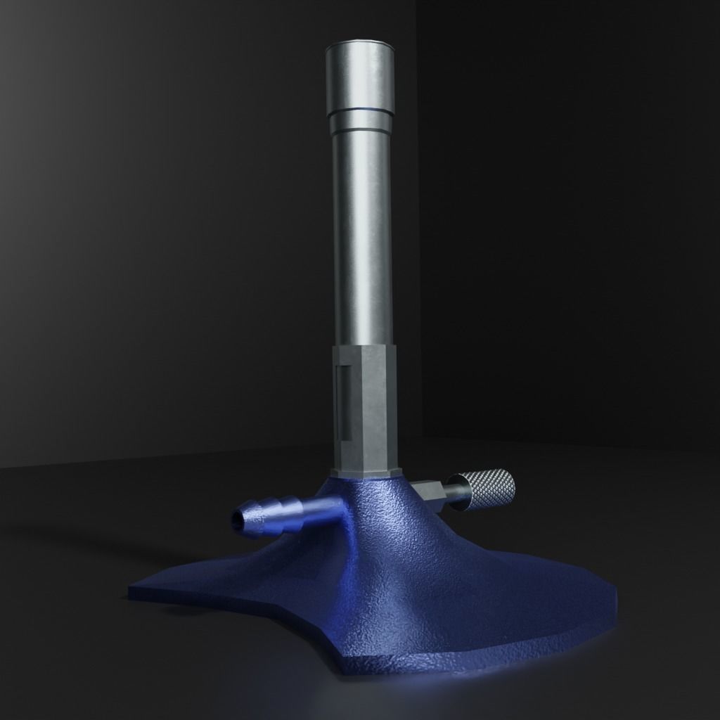 Bunsen Burner and Gas Nozzle Low-poly 3D model_18