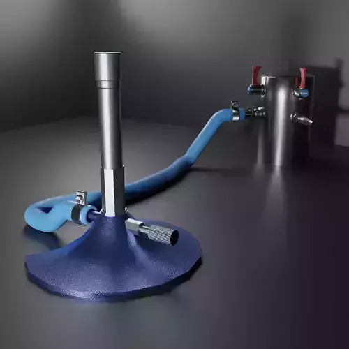 Bunsen Burner and Gas Nozzle Low-poly 3D model