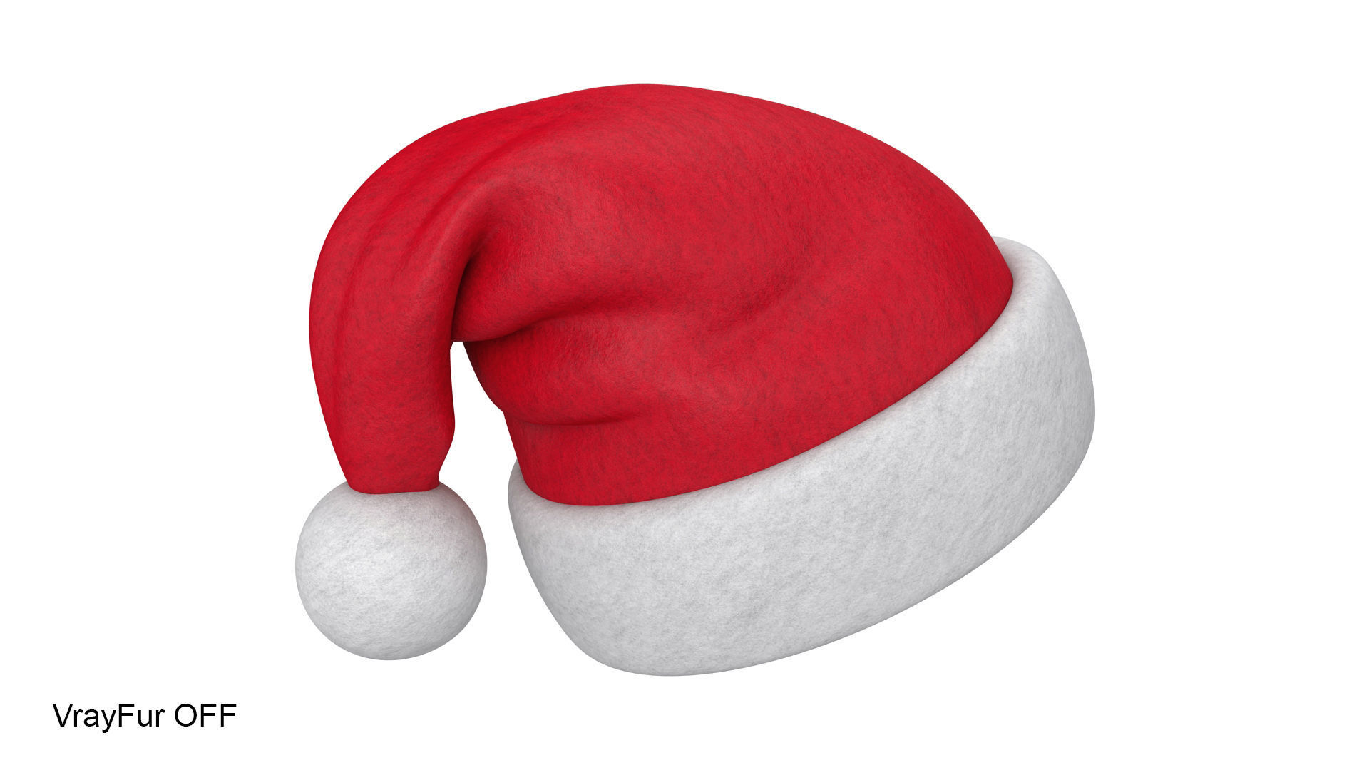 Santa hat VrayFur 3D model_3