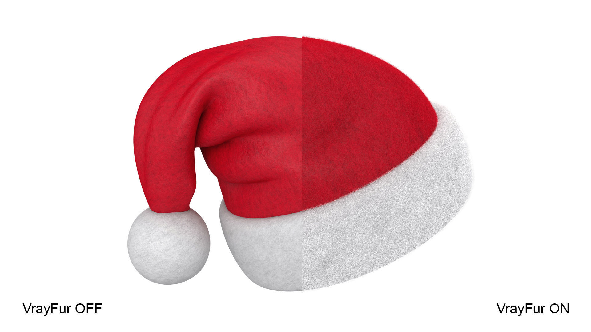 Santa hat VrayFur 3D model_4