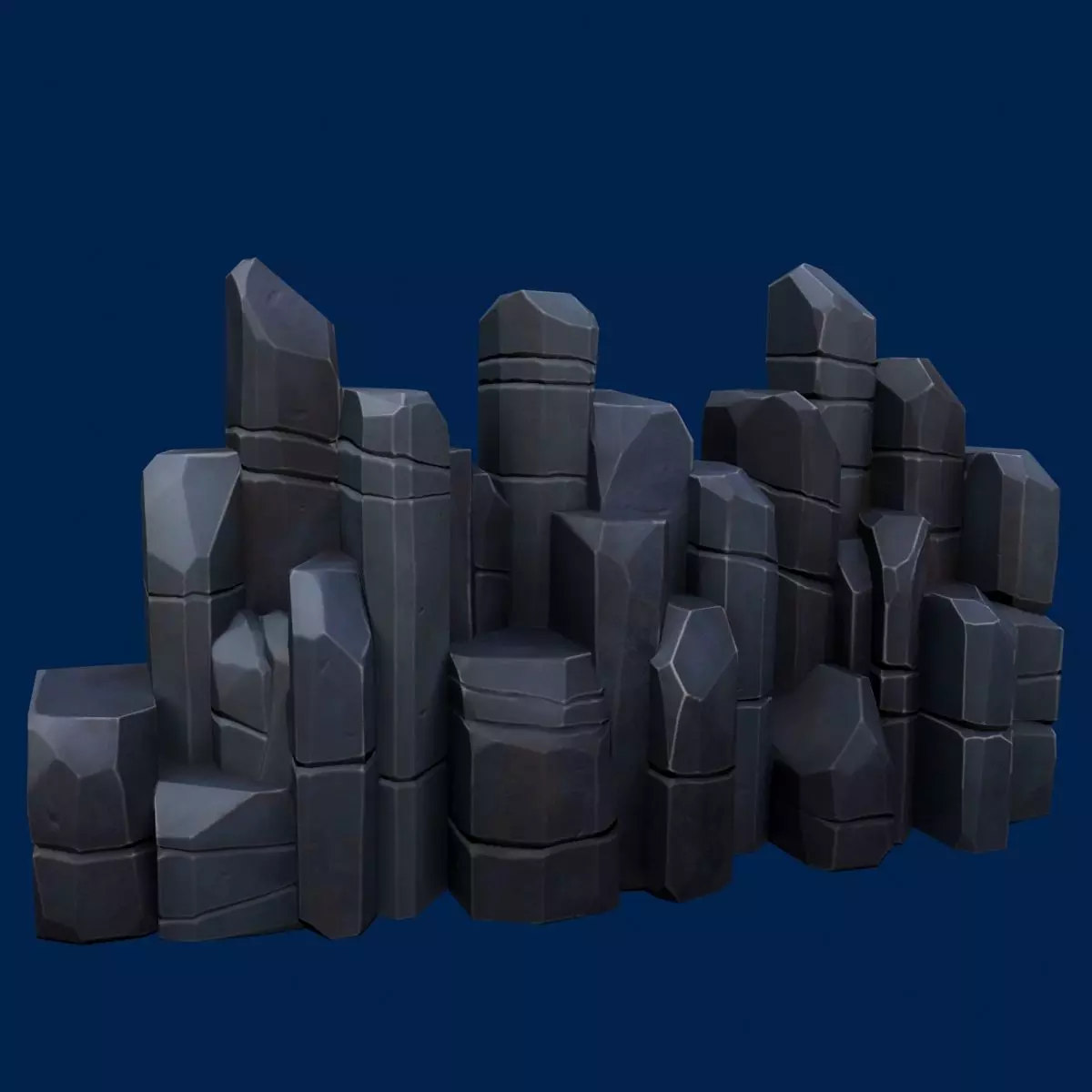 Stylized stone dark Low-poly 3D model