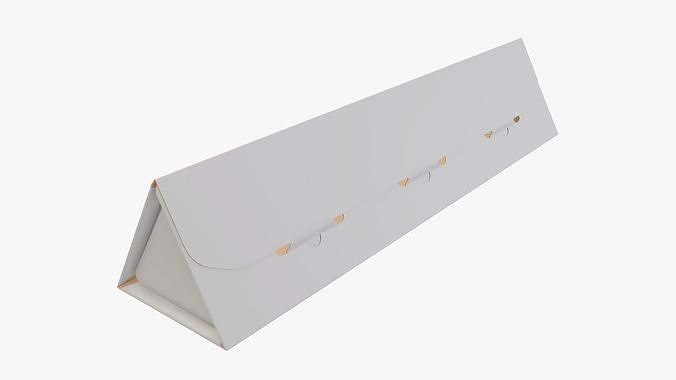 Cardboard tube box triangular 3D model