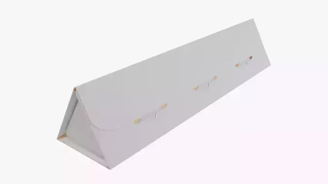 Cardboard tube box triangular 3D model