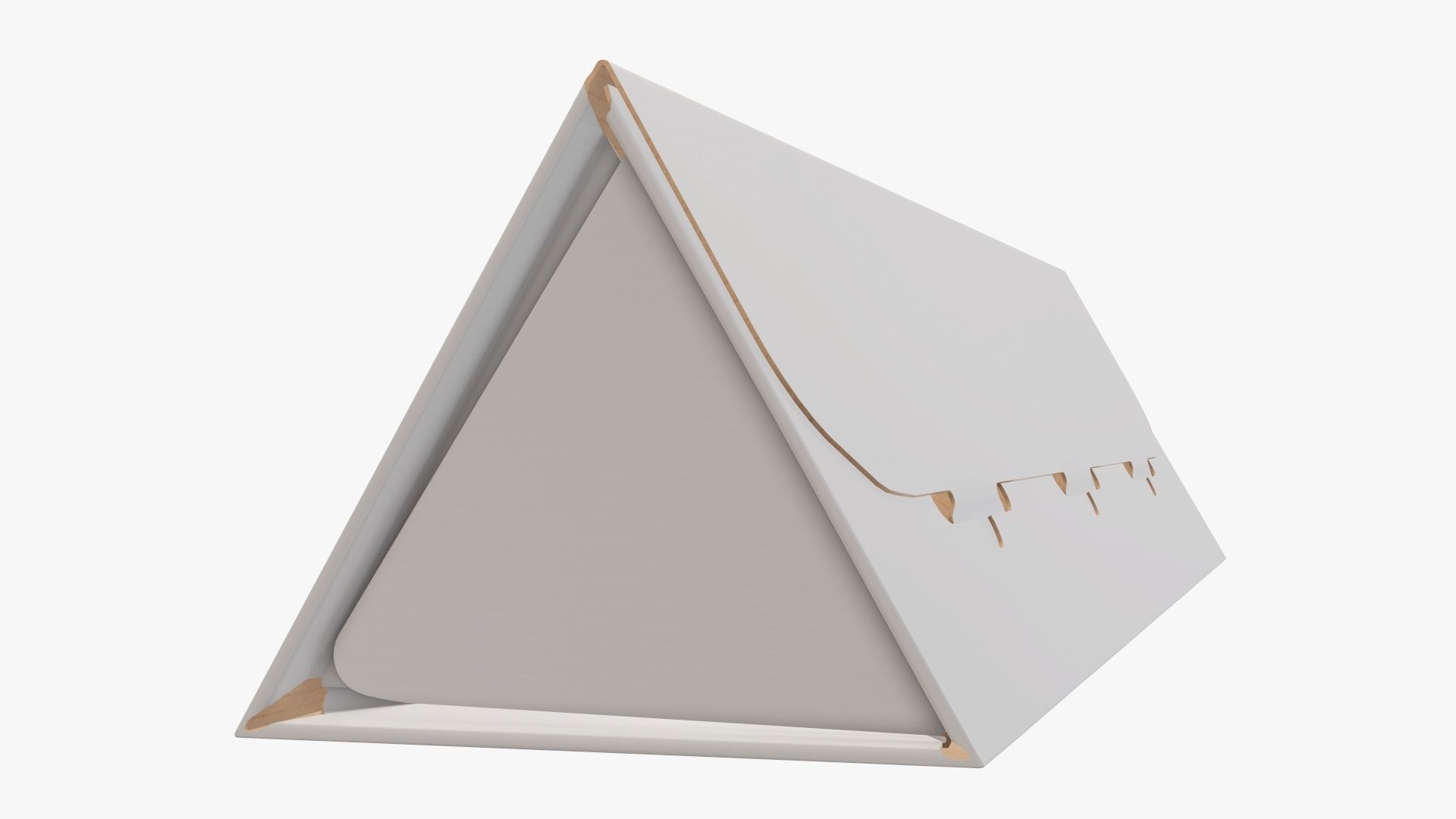 Cardboard tube box triangular 3D model_1