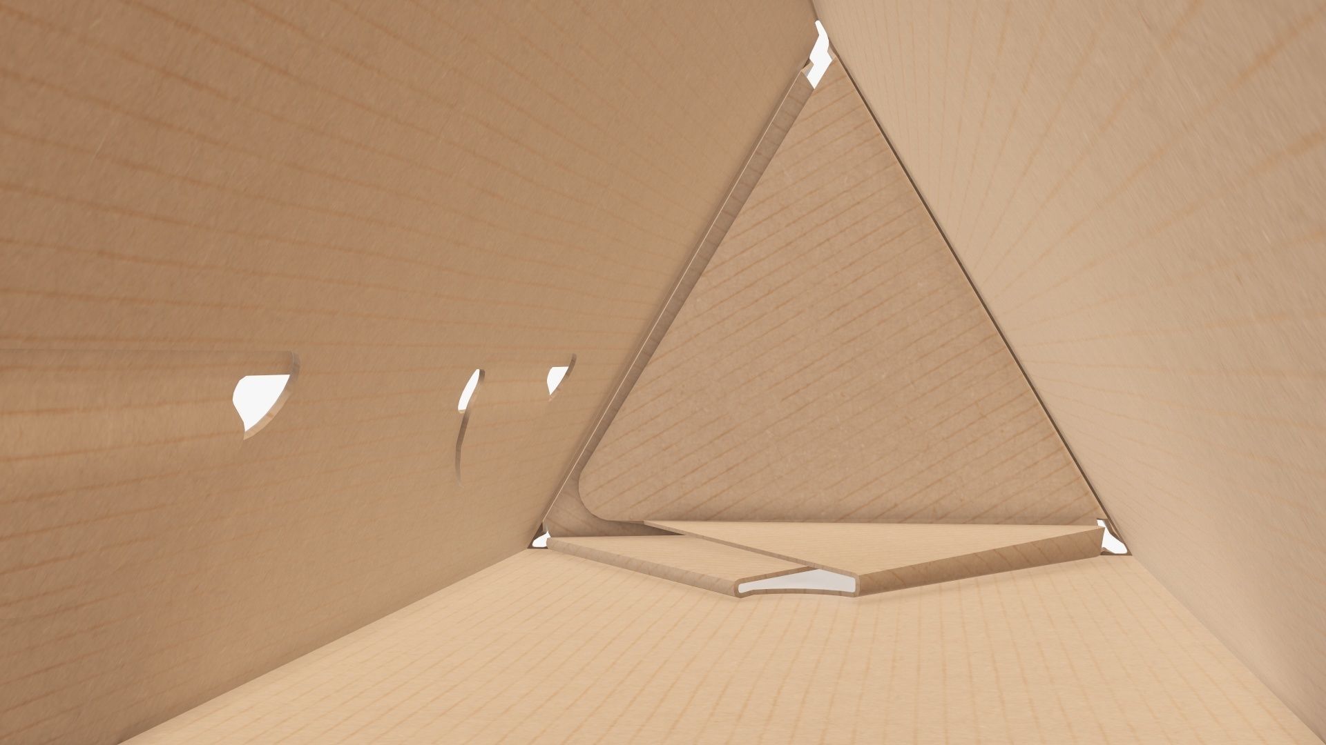 Cardboard tube box triangular 3D model_4