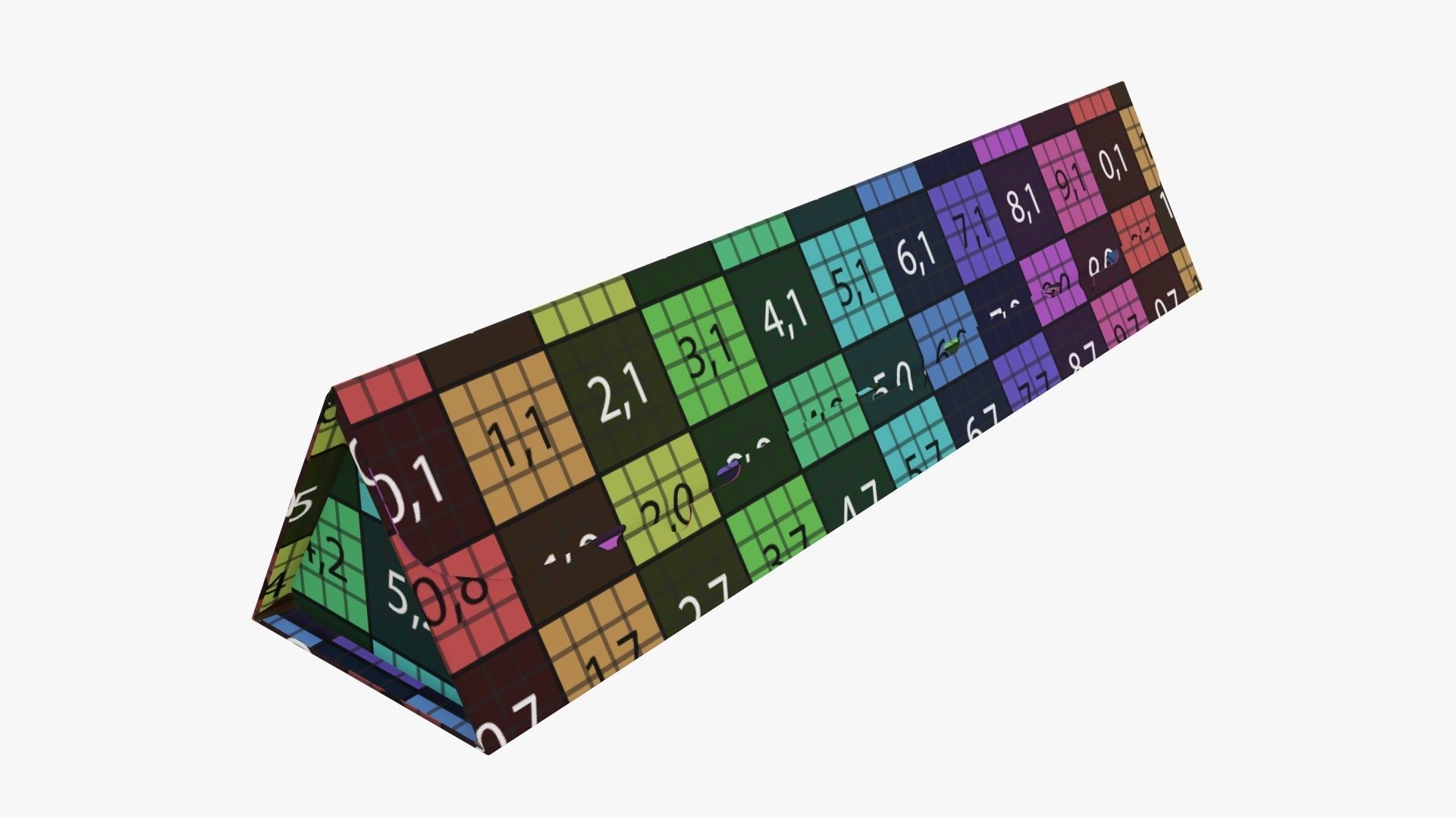 Cardboard tube box triangular 3D model_10