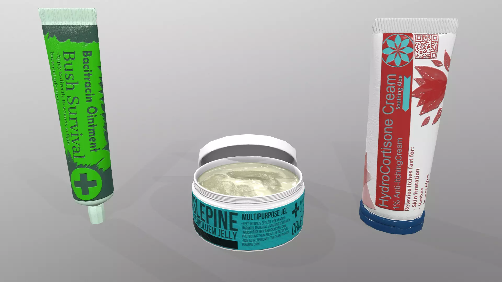 Assorted First Aid Creams 3D model_0