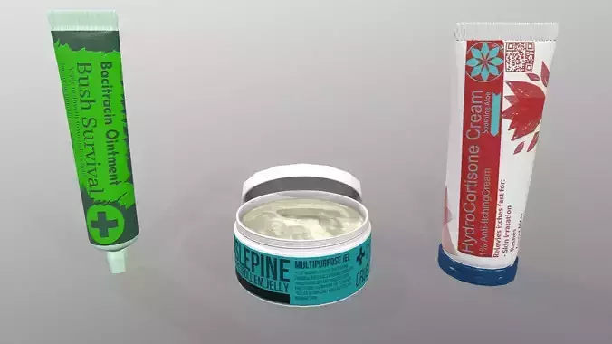 Assorted First Aid Creams 3D model