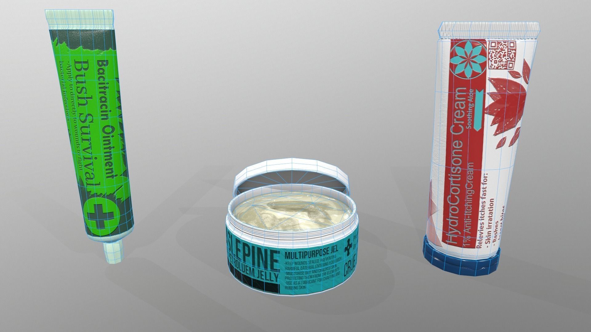 Assorted First Aid Creams 3D model_4