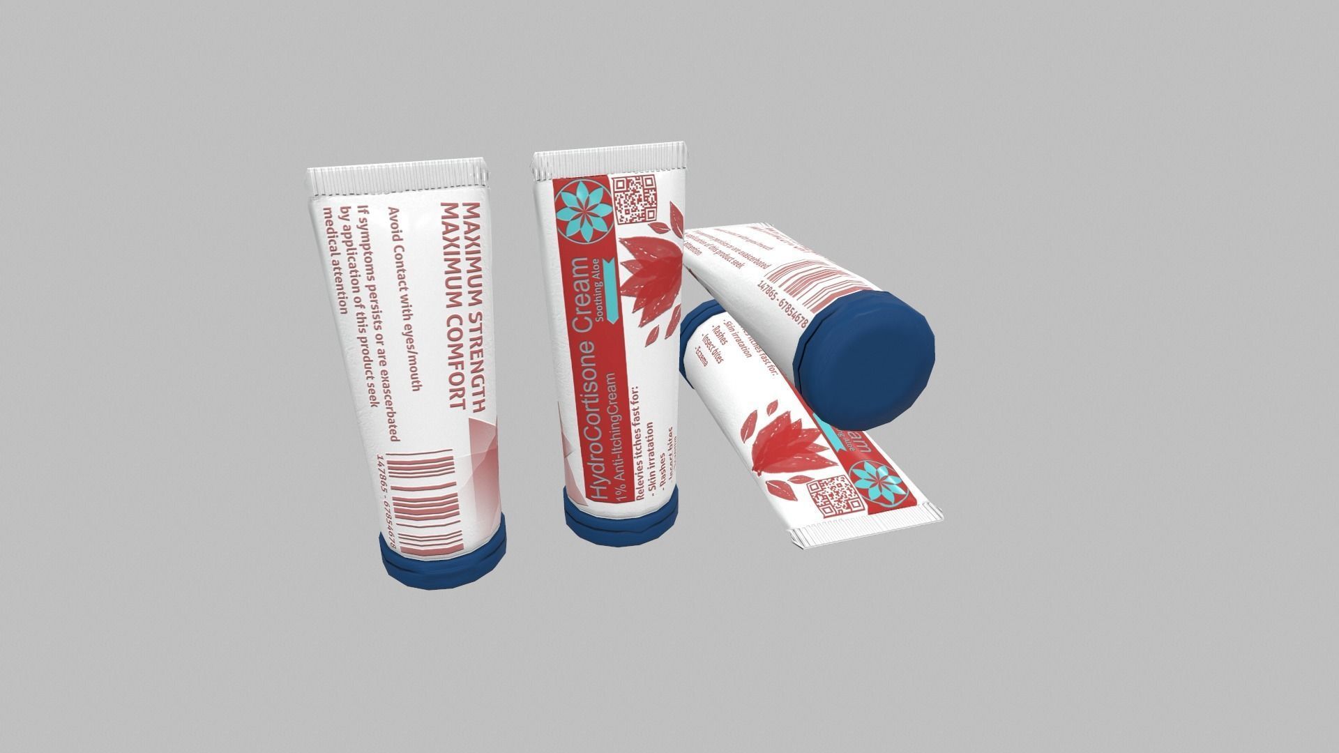 Assorted First Aid Creams 3D model_5