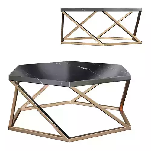 EXAGONO BRASS COFFEE TABLE 3d model