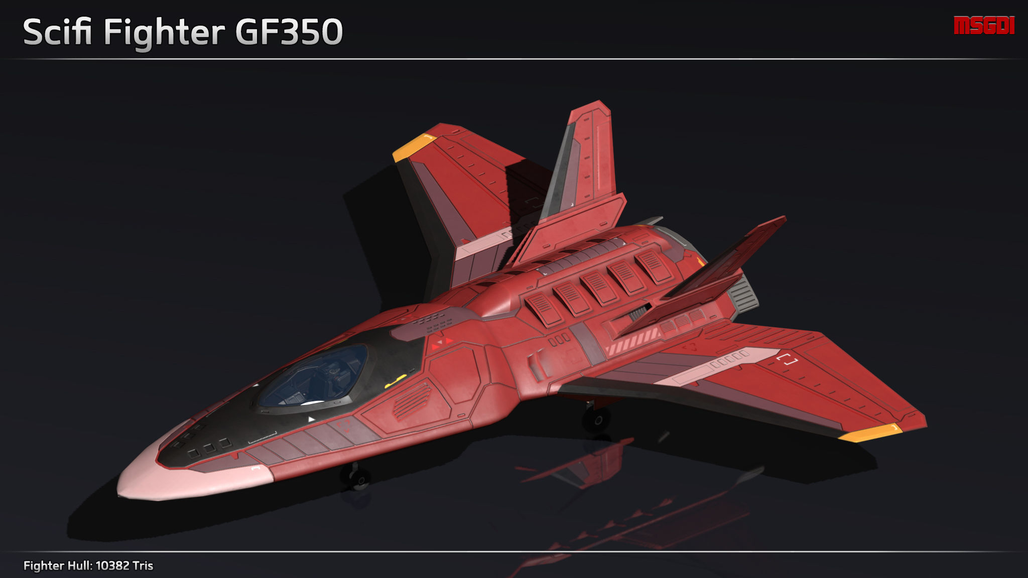 Scifi Fighter GF350 Low-poly 3D model_1