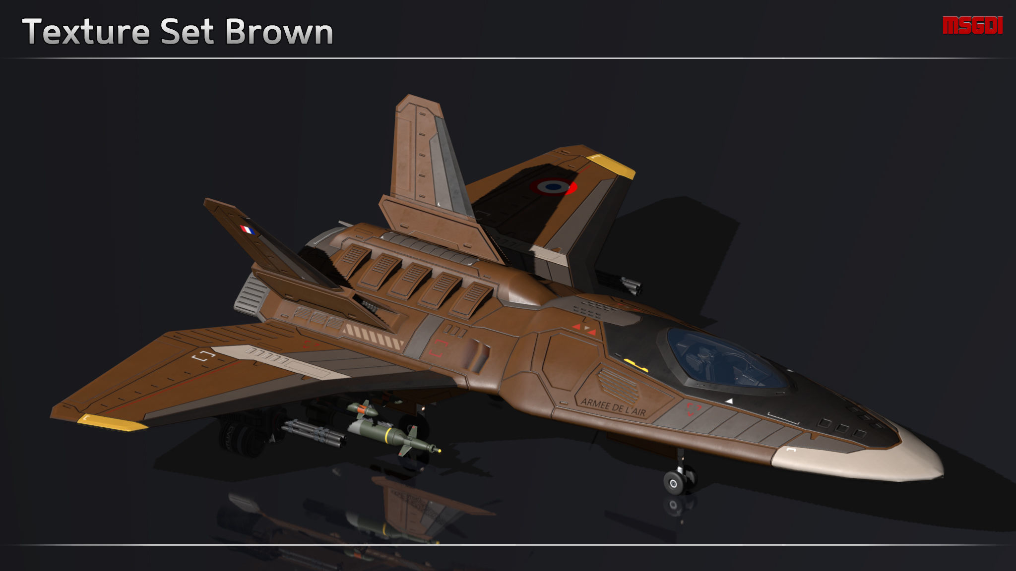 Scifi Fighter GF350 Low-poly 3D model_12