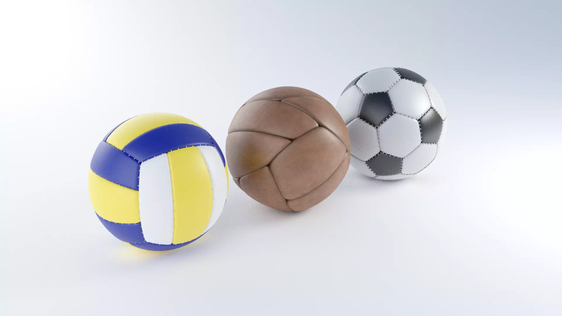 Sport Balls Low-poly 3D model