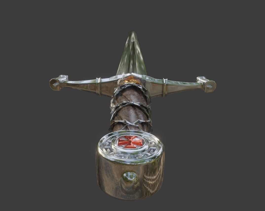Longsword Medieval Type XVIa 3D model_8