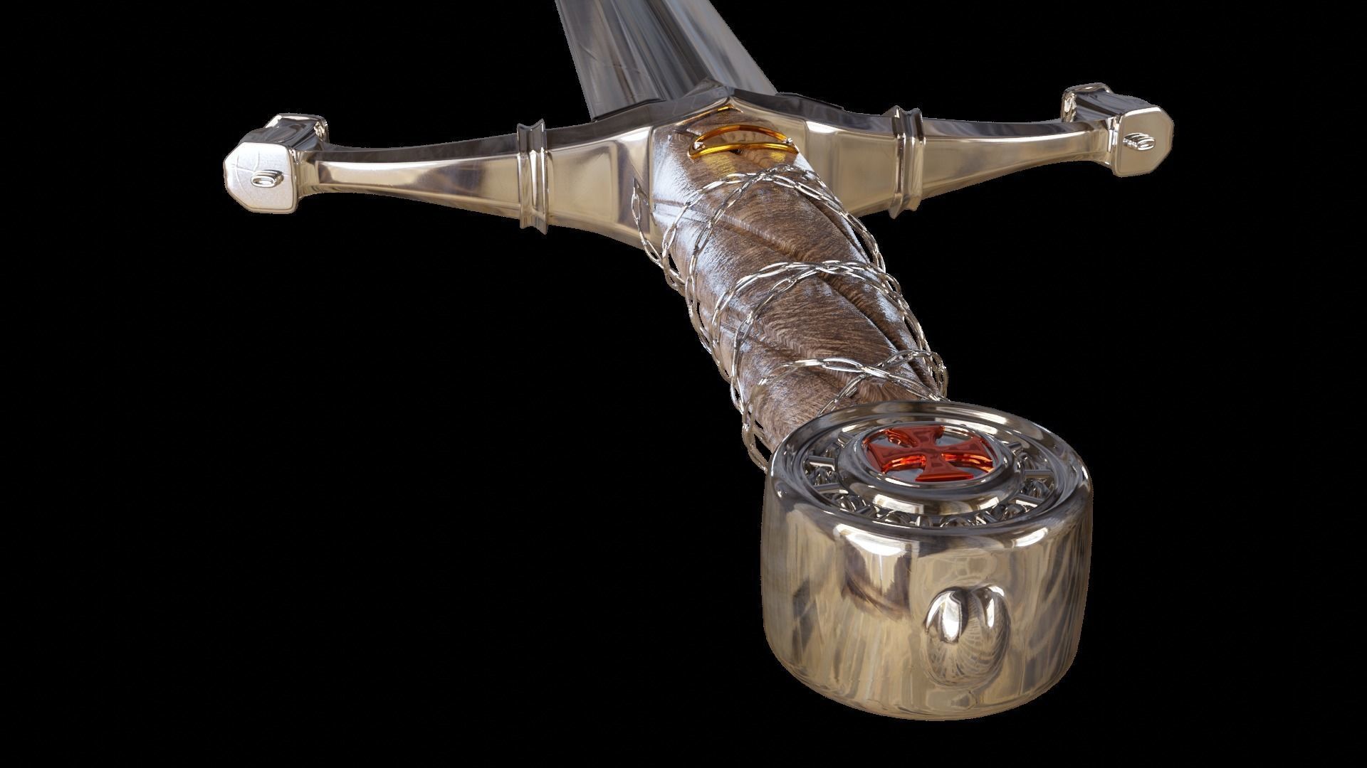 Longsword Medieval Type XVIa 3D model_3