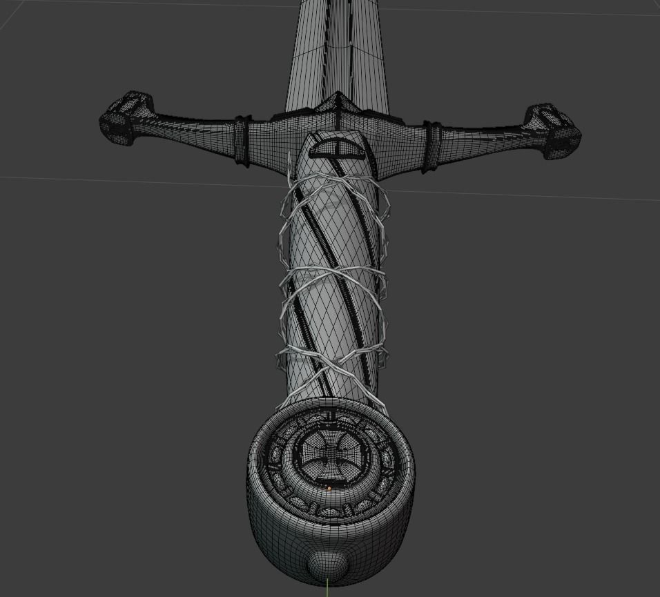 Longsword Medieval Type XVIa 3D model_9