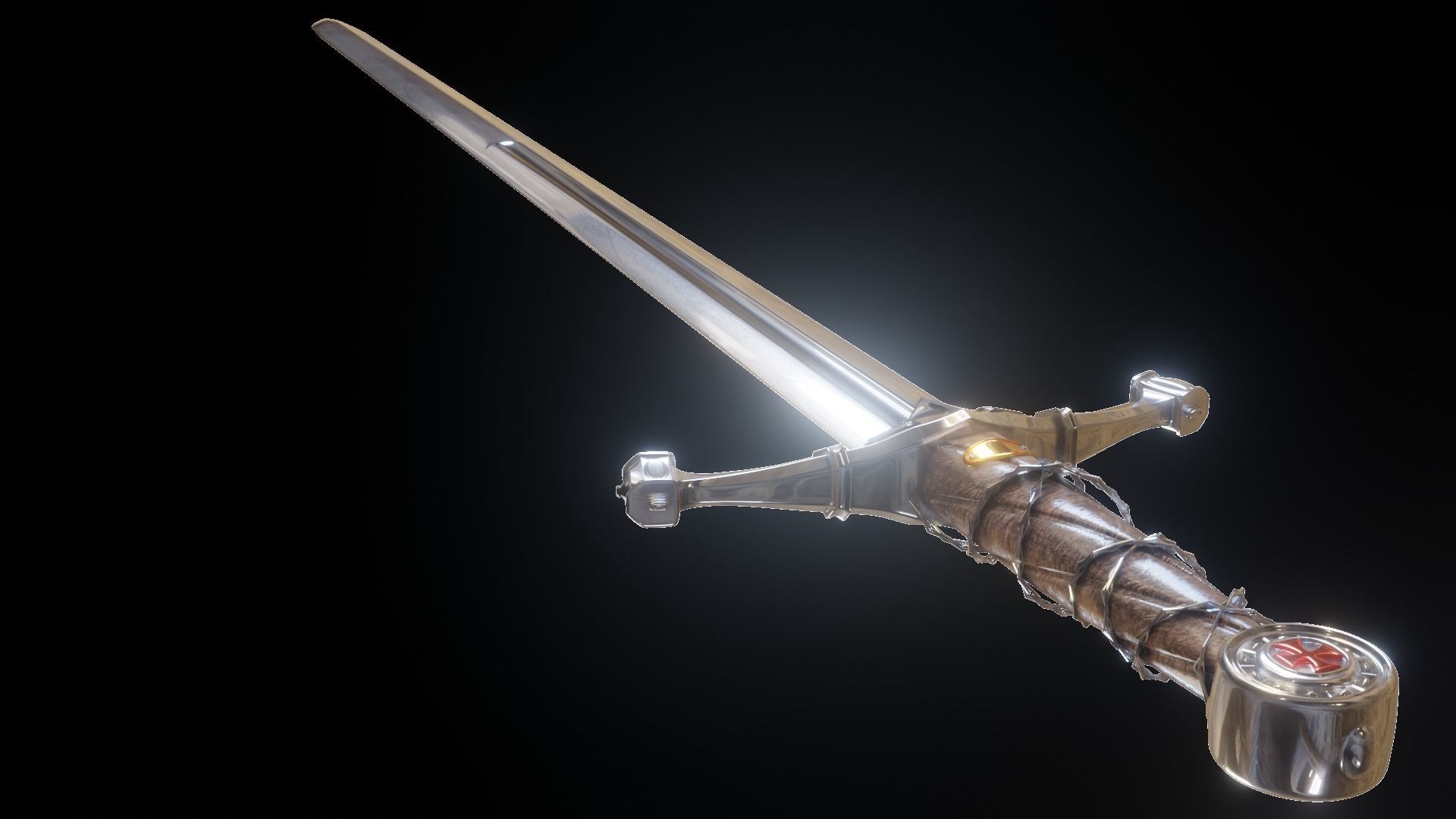 Longsword Medieval Type XVIa 3D model_2