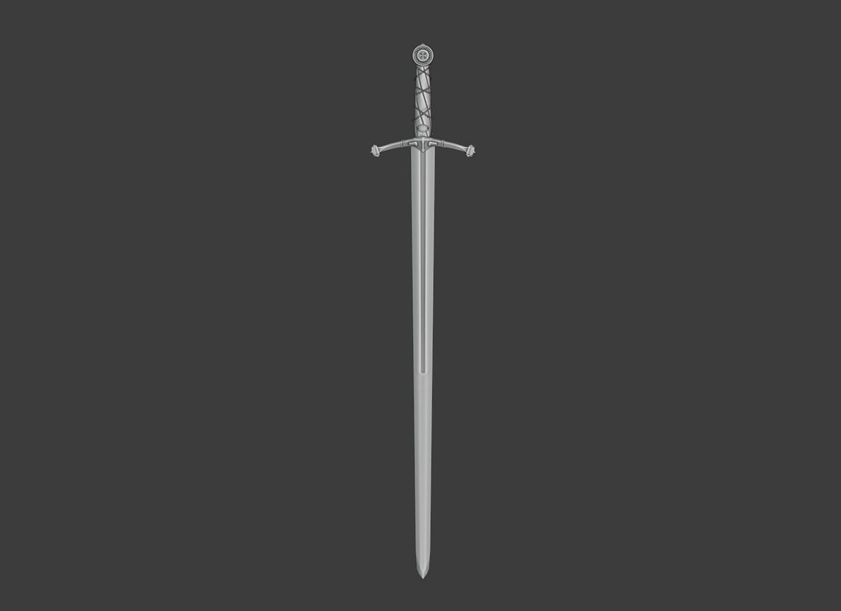 Longsword Medieval Type XVIa 3D model_13