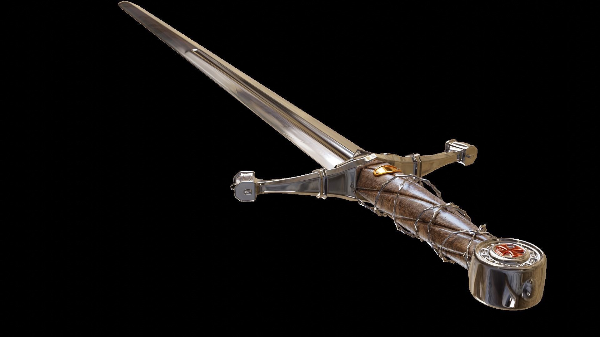 Longsword Medieval Type XVIa 3D model_4