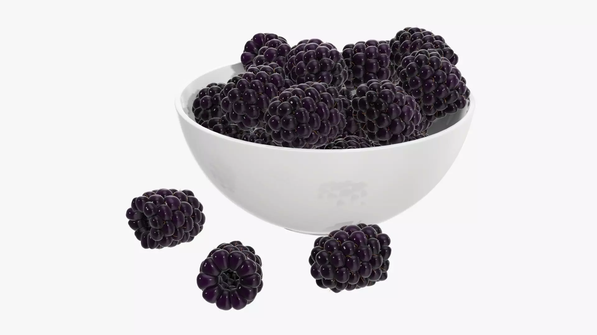 Blackberry in a bowl 3D model
