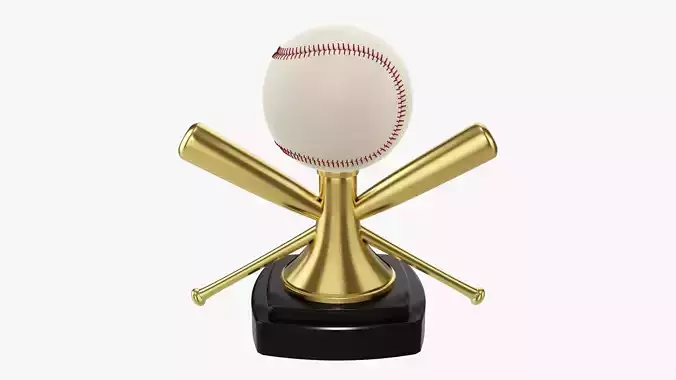 Trophy baseball ball and bats 3D model