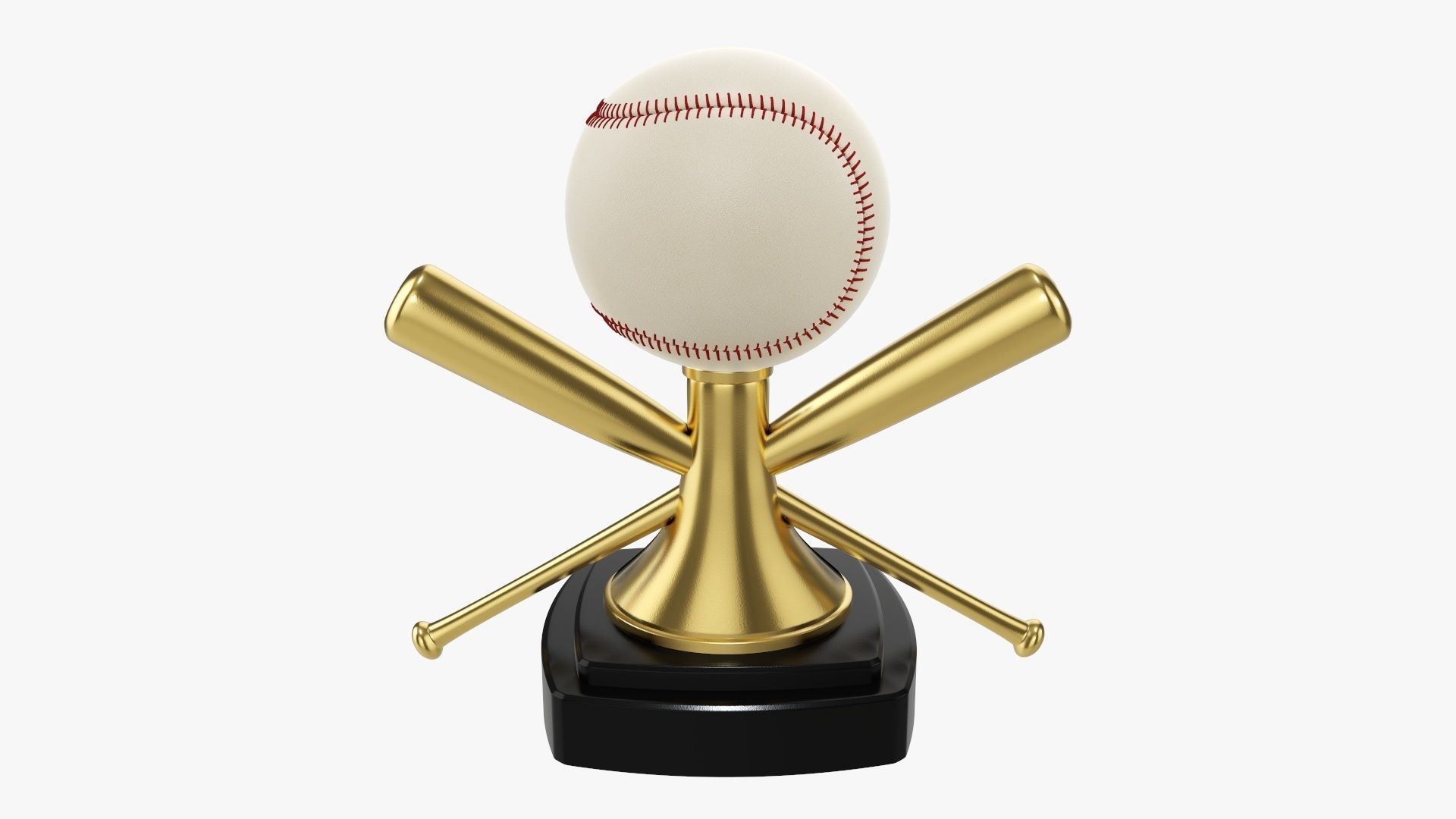 Trophy baseball ball and bats 3D model CGTrader