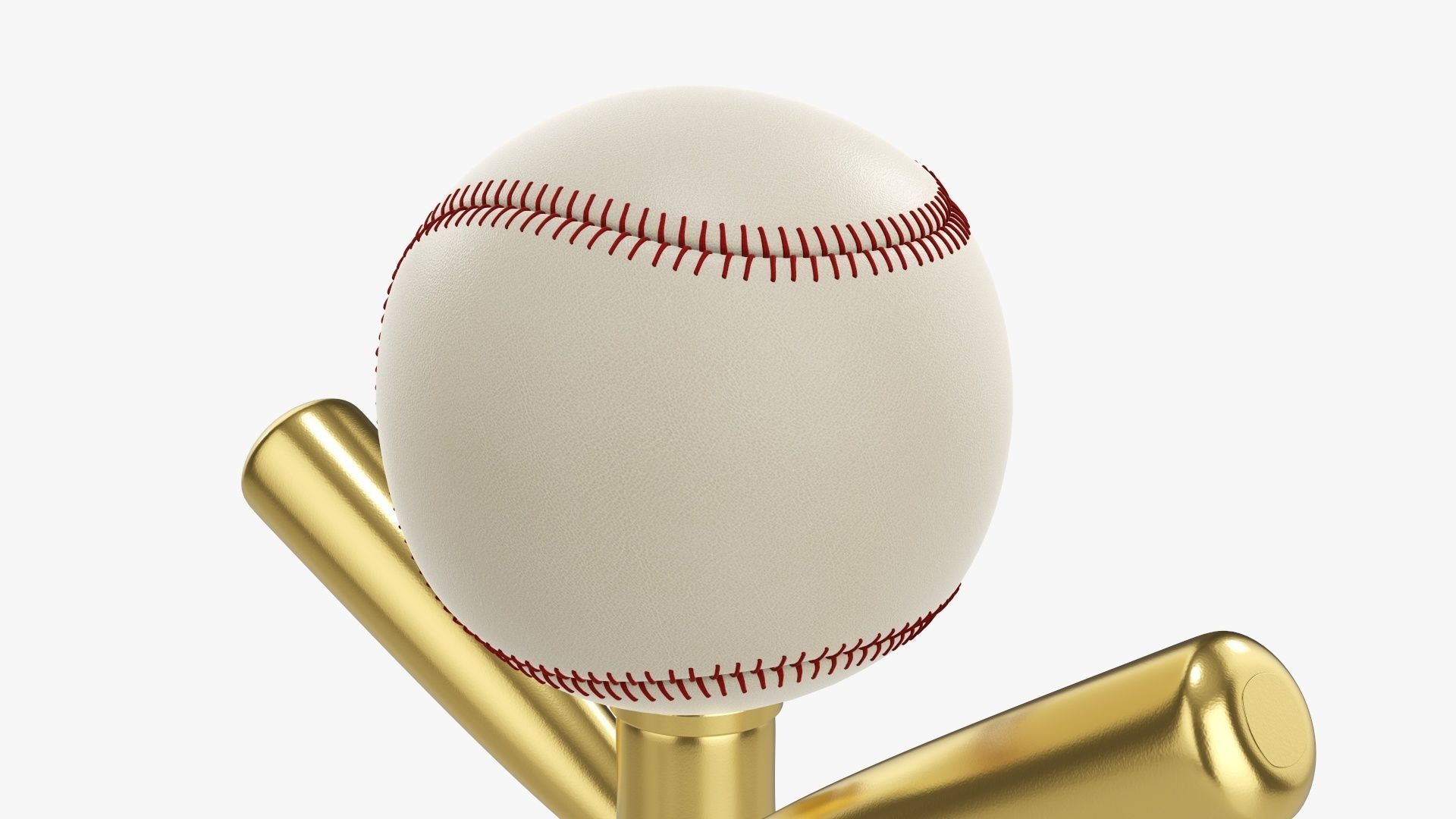 Trophy baseball ball and bats 3D model_3