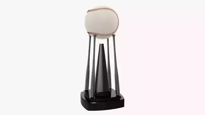 Trophy baseball ball and bats 02 3D model
