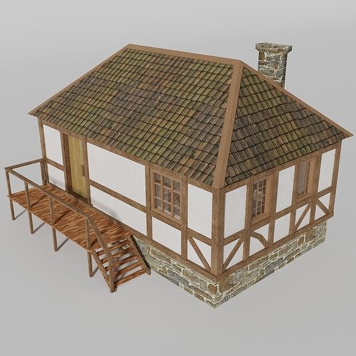 Medieval house Free low-poly 3D model