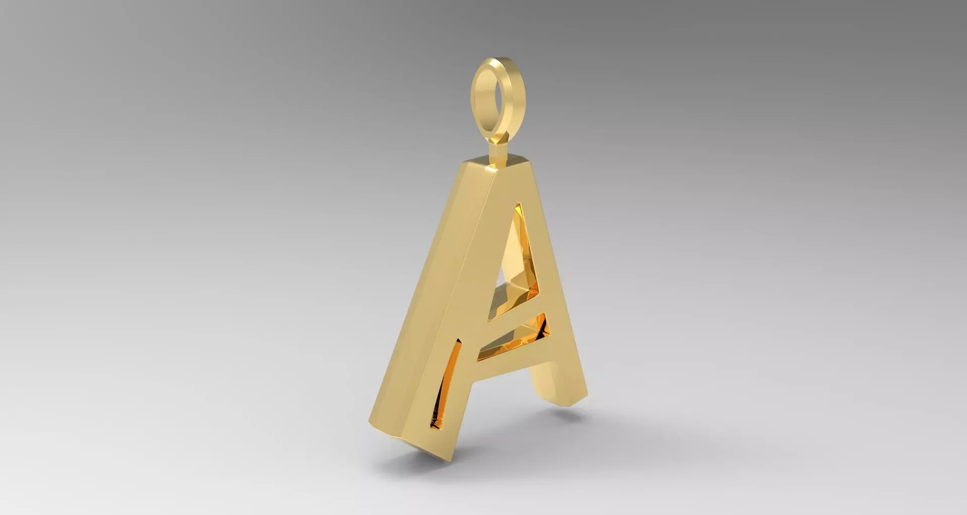 A Letter Pendant Gold 3D print model_0