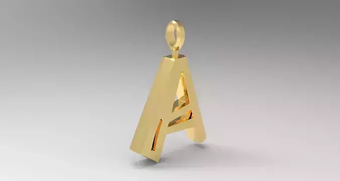 A Letter Pendant Gold 3D print model