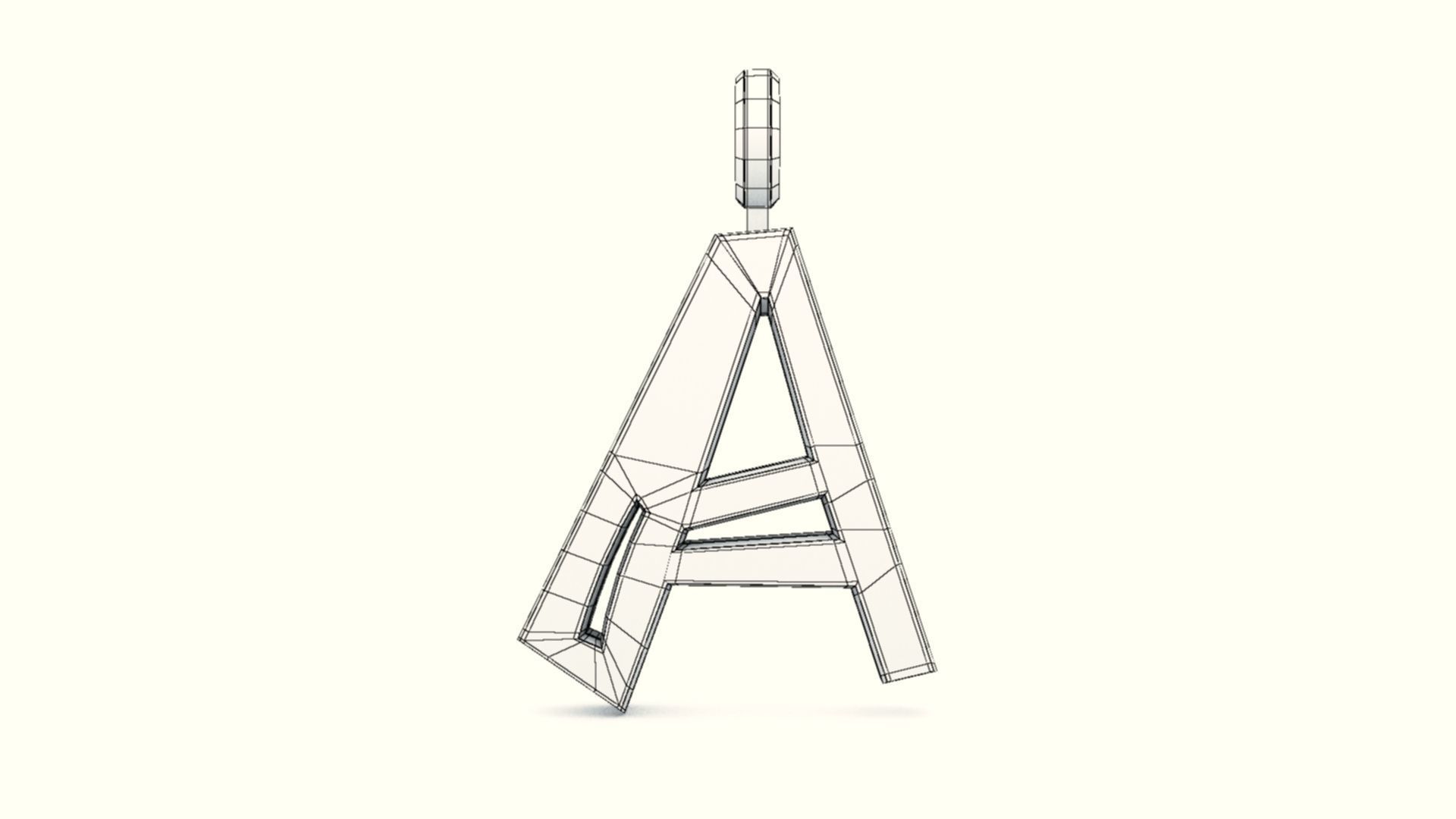 A Letter Pendant Gold 3D print model_9