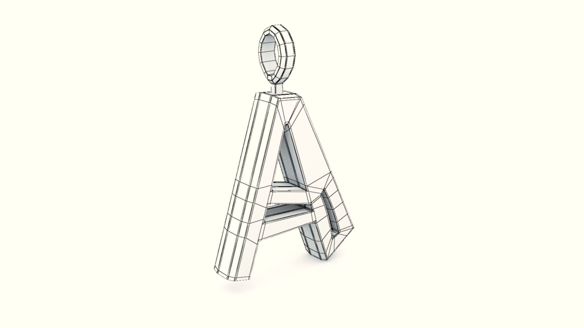 A Letter Pendant Gold 3D print model_10