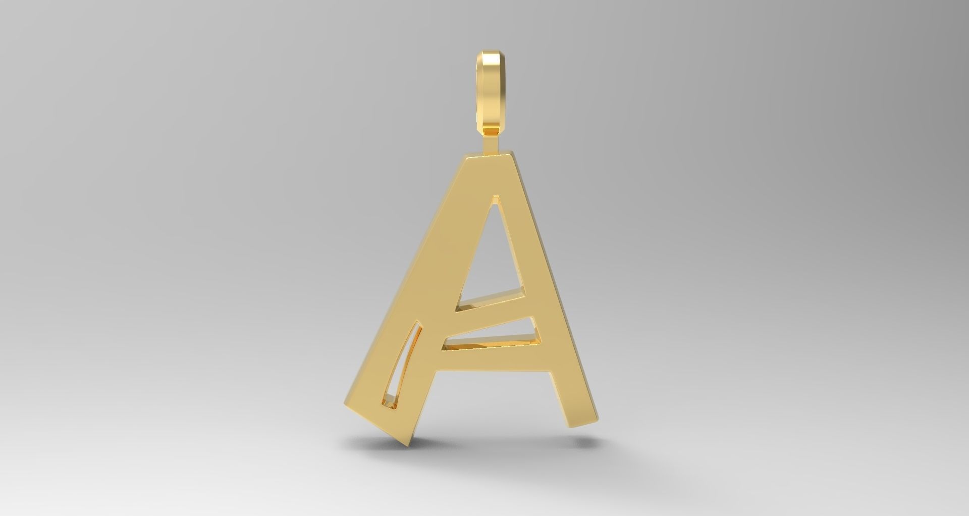 A Letter Pendant Gold 3D print model_1