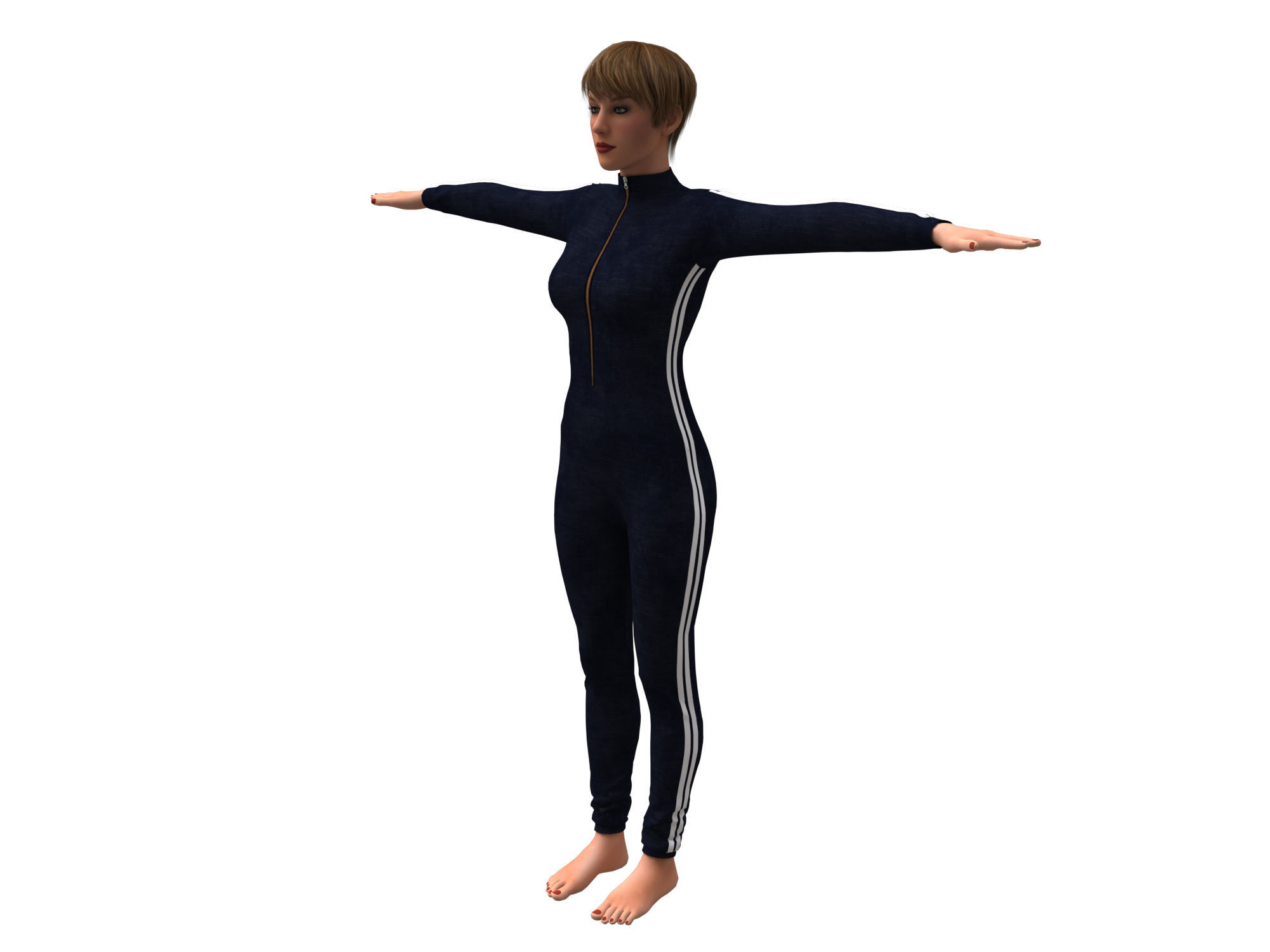 3d realistic collection 5 female with clothing design _10