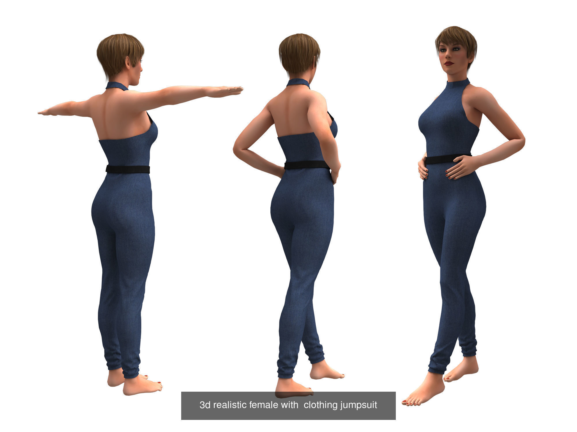 3d realistic collection 5 female with clothing design _18