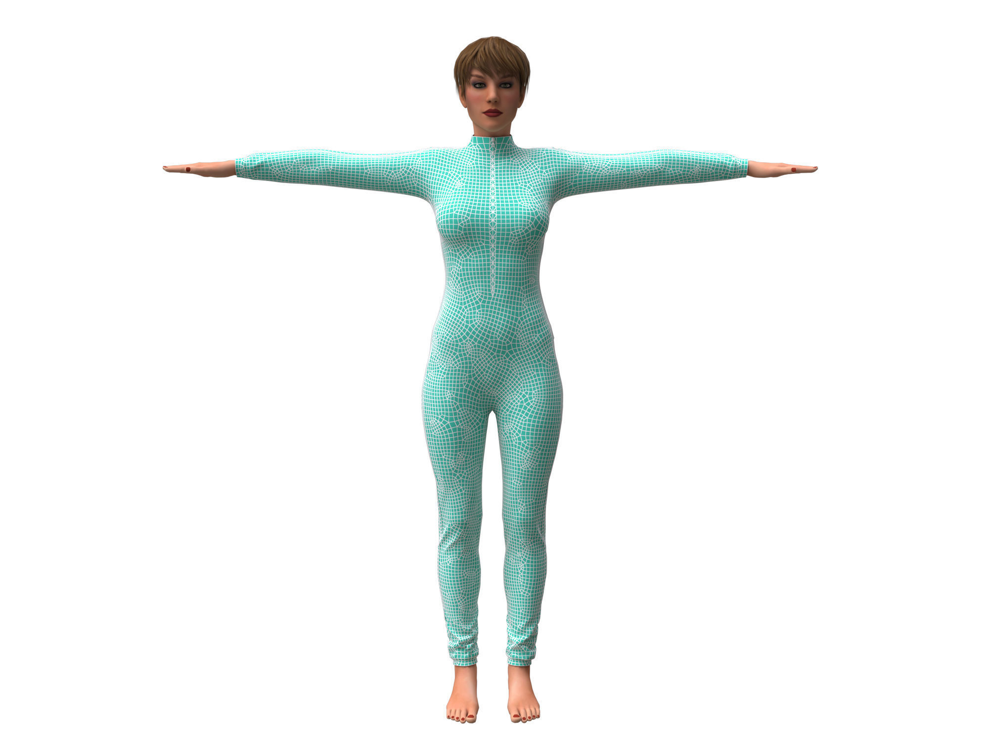 3d realistic collection 5 female with clothing design _11