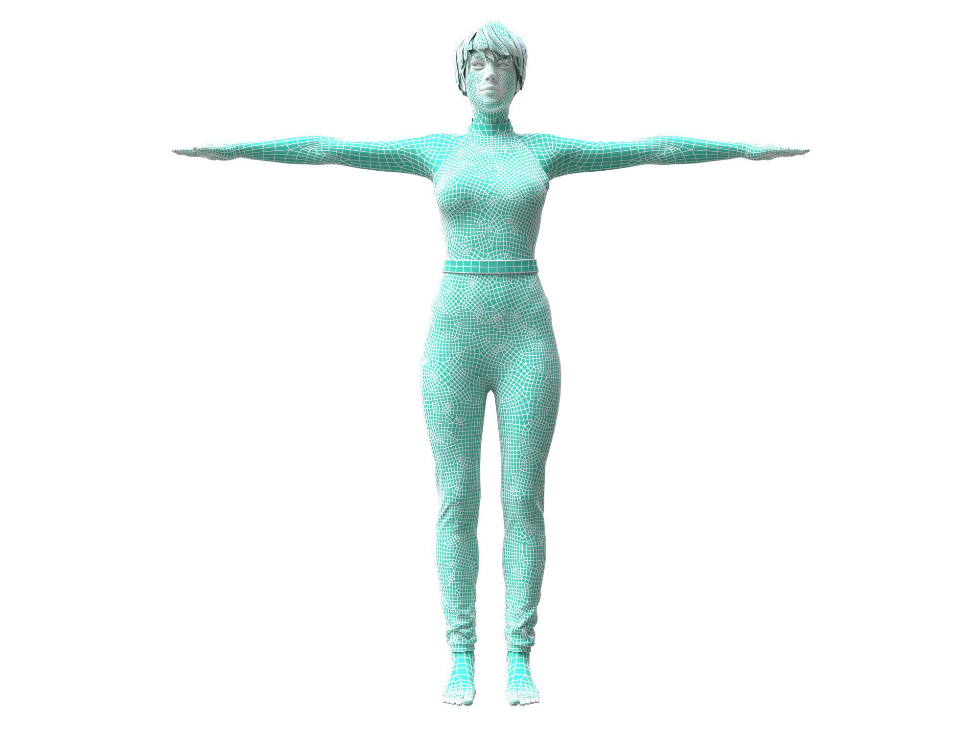 3d realistic collection 5 female with clothing design _22