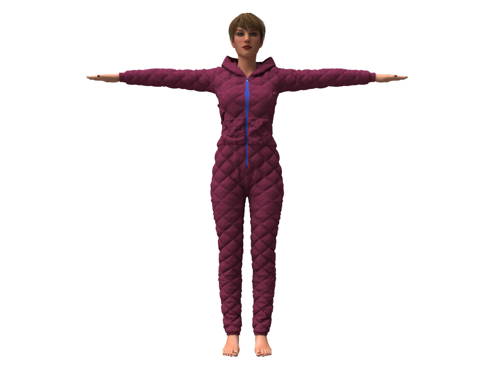3d realistic collection 5 female with clothing design _2