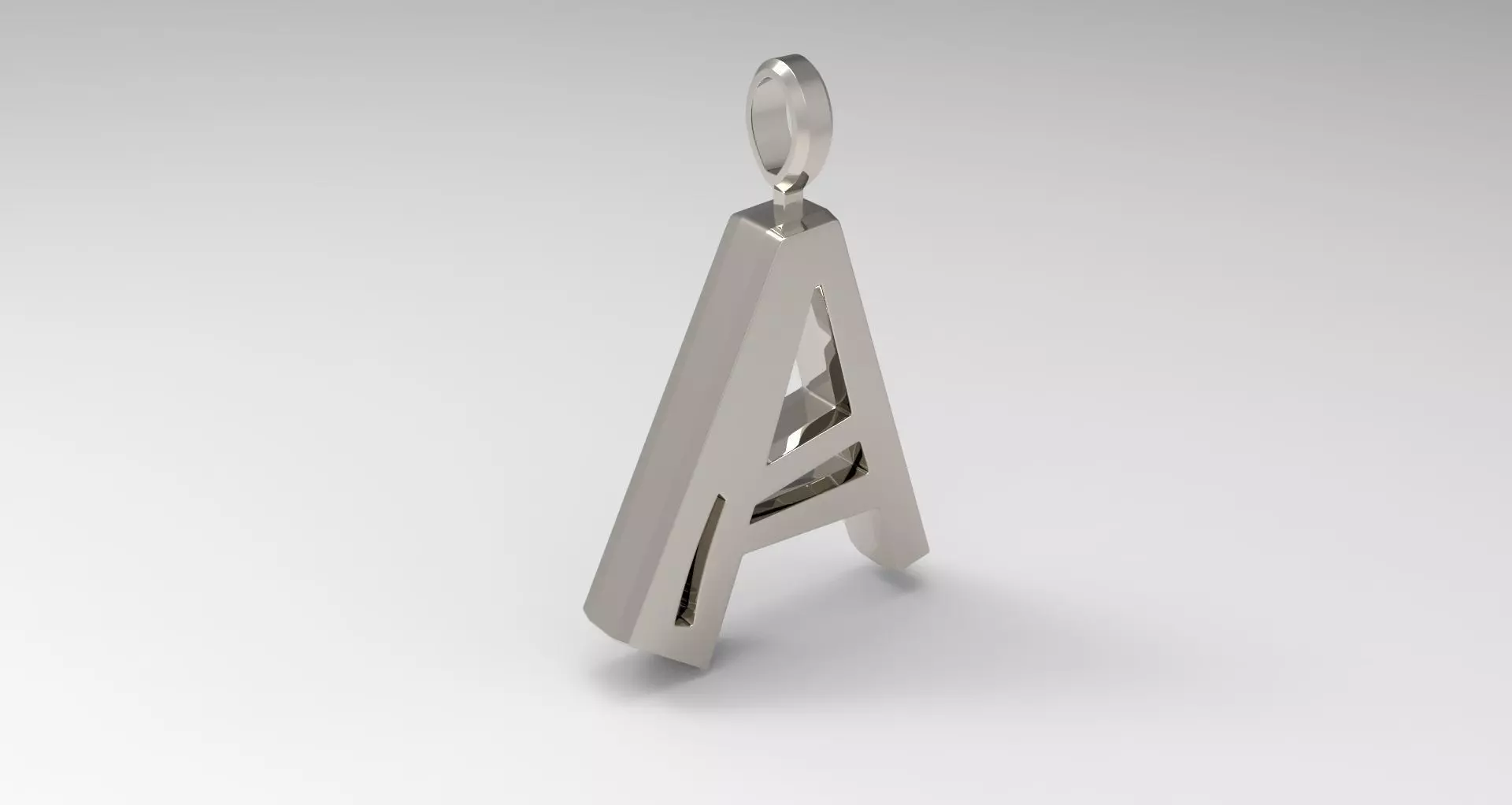 A Letter Pendant Platinum 3D print model_0