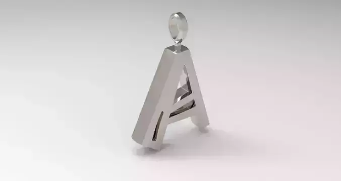 A Letter Pendant Platinum 3D print model