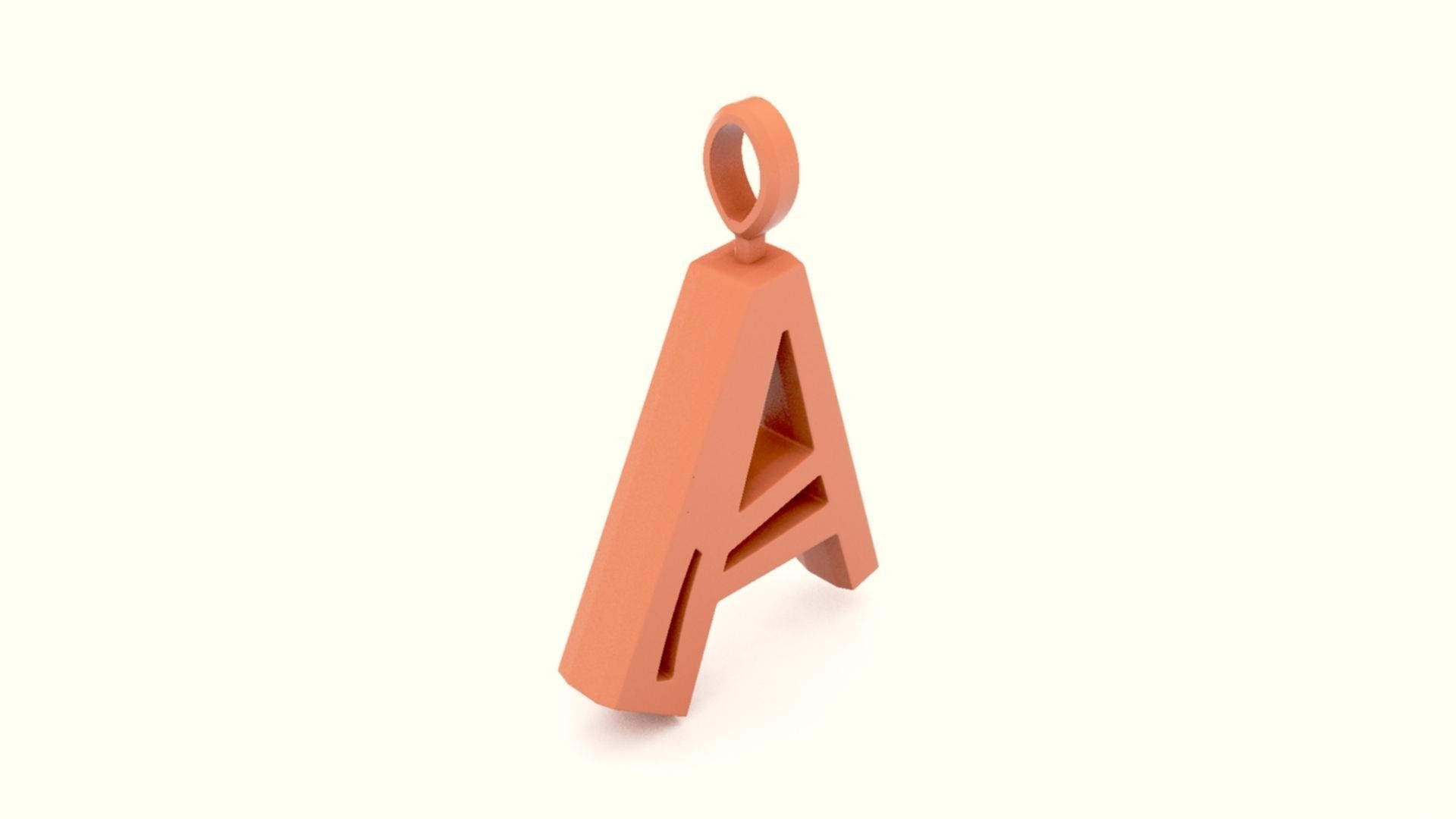 A Letter Pendant Platinum 3D print model_4