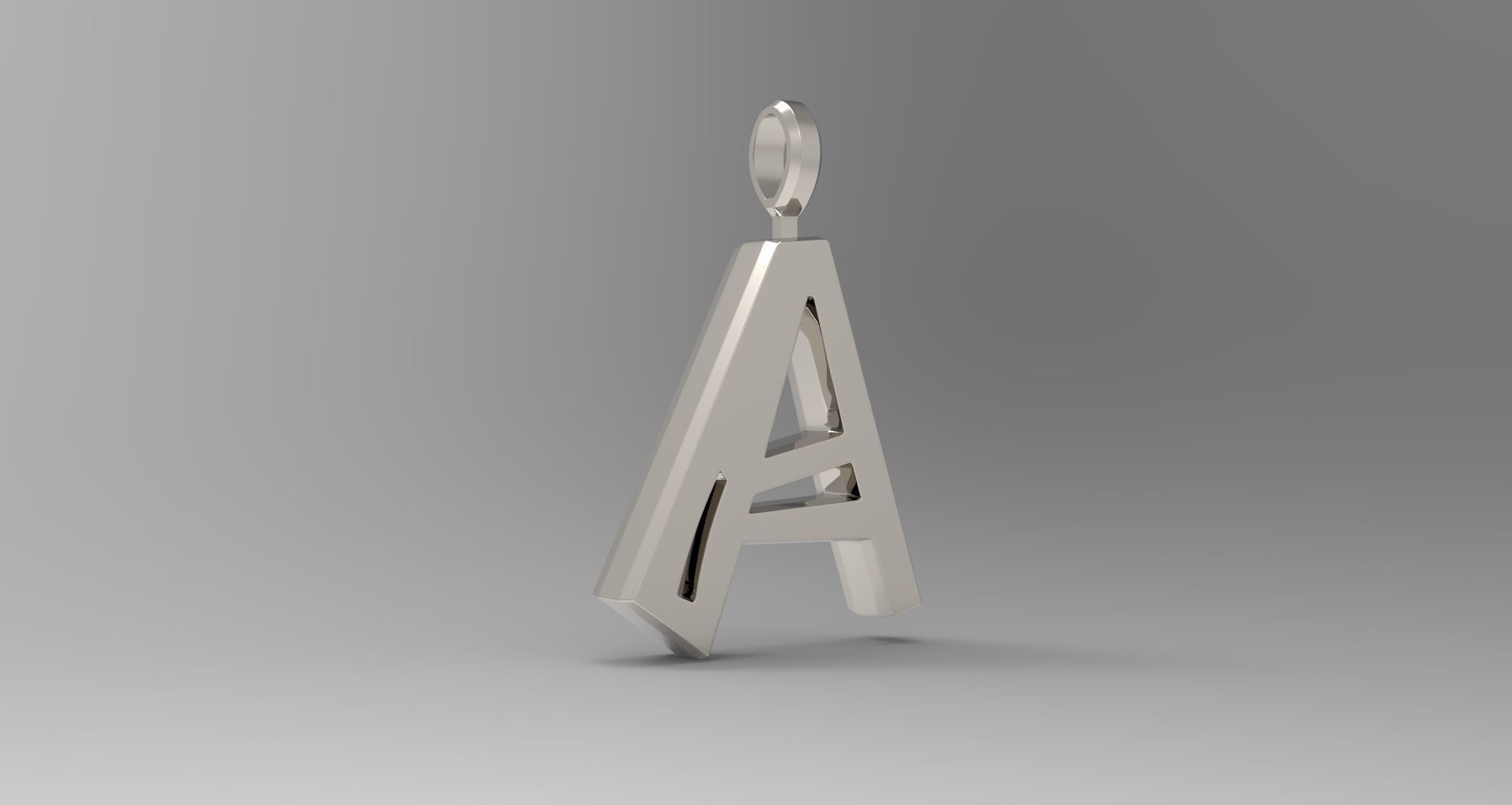 A Letter Pendant Platinum 3D print model_3