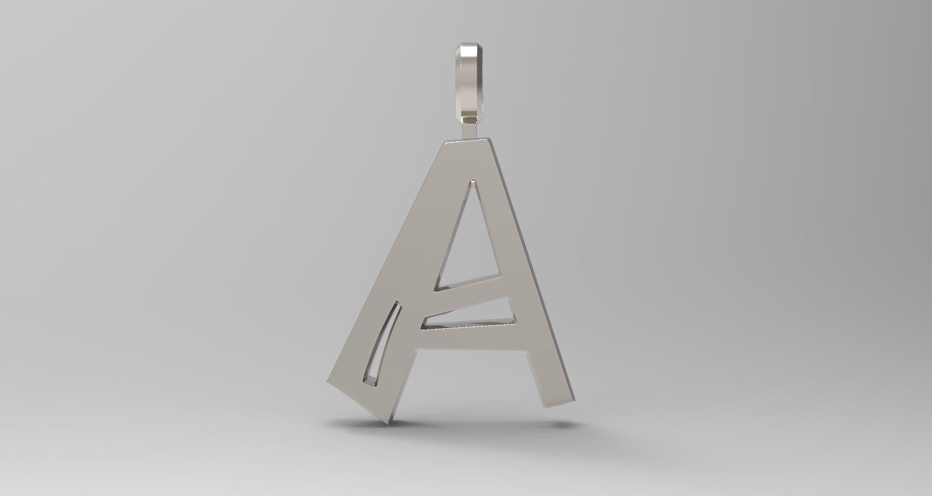 A Letter Pendant Platinum 3D print model_1