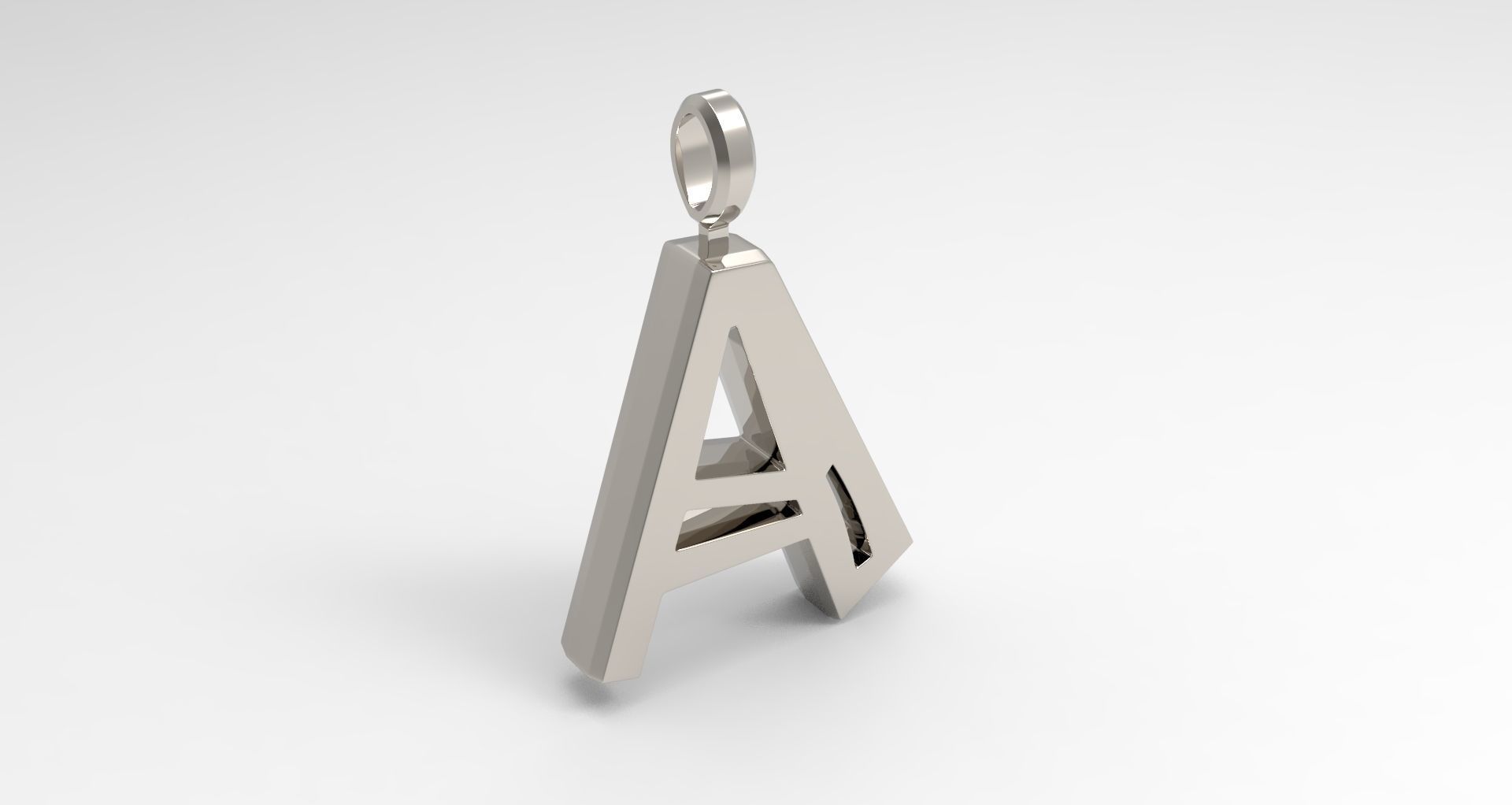A Letter Pendant Platinum 3D print model_2