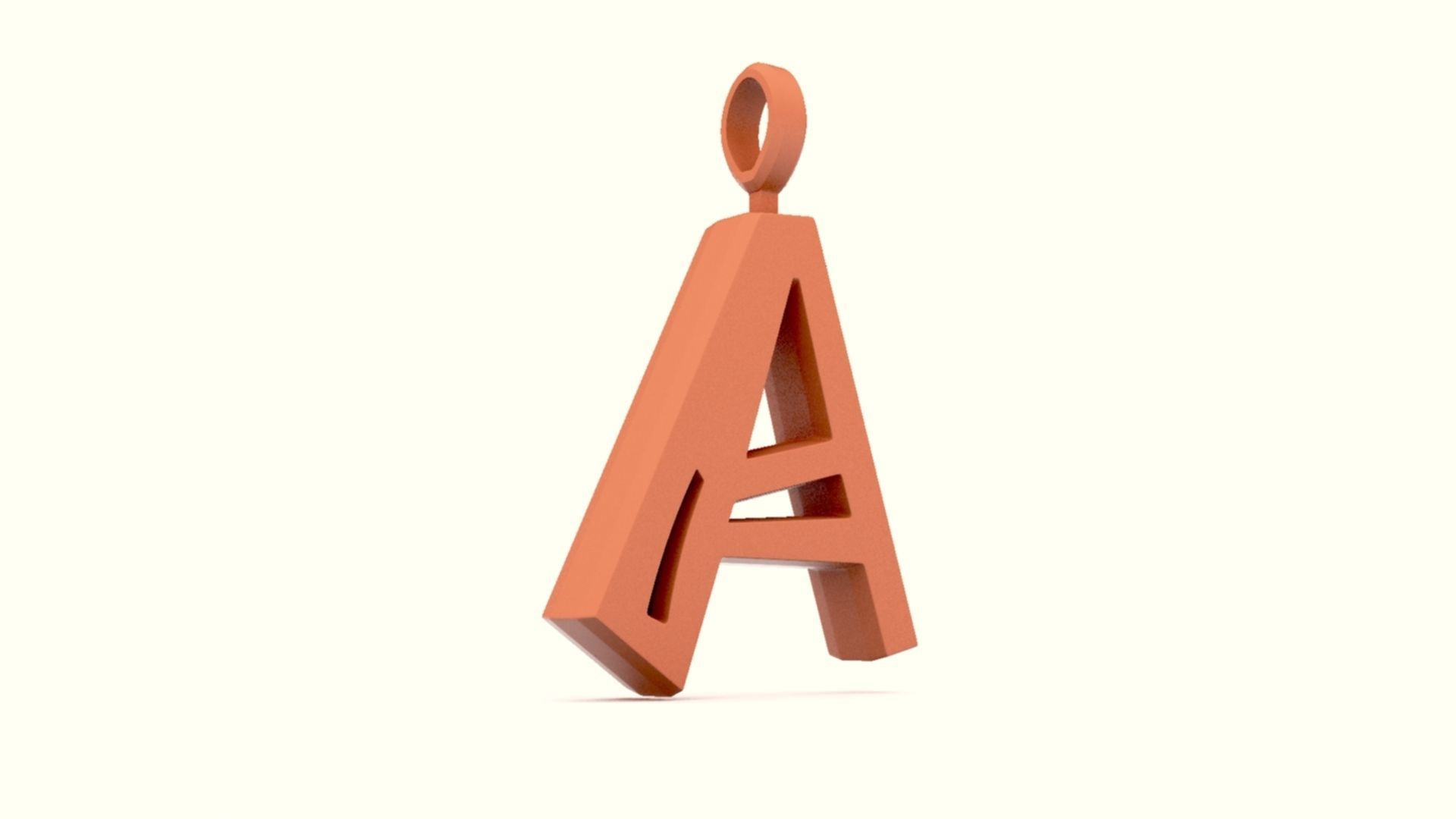 A Letter Pendant Platinum 3D print model_7