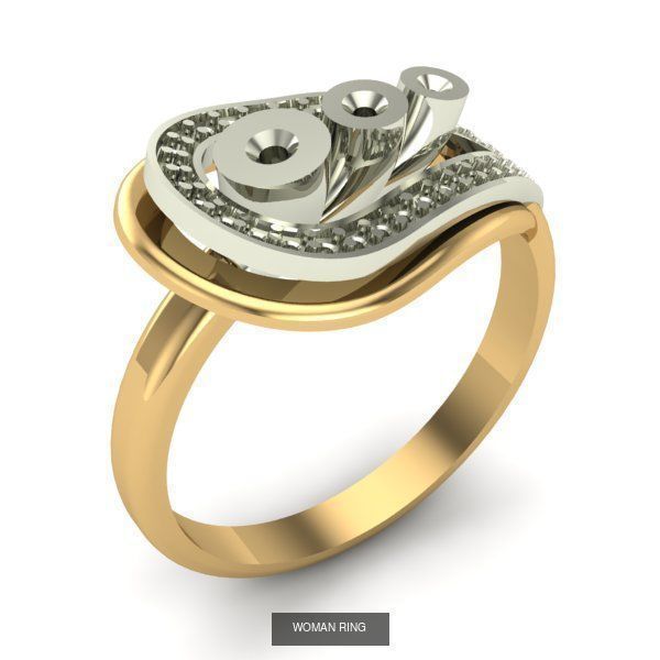 WOMAN SET RING AND EARRINGS 3D Model Collection_2